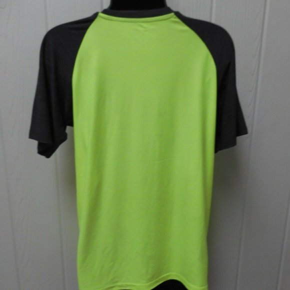 Champion Neon Yellow Logo Script T-Shirt Gray Arms Boys' Sizes 5/6 -18/20 - Picture 2 of 4
